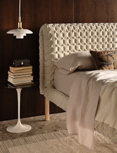 Ruche Bed in Tempo Snowman and PH 3/2 Pendant Lamp