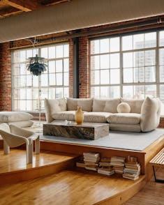 Perron Pillo Sofa in haven Ivory with Plinth Coffee Table