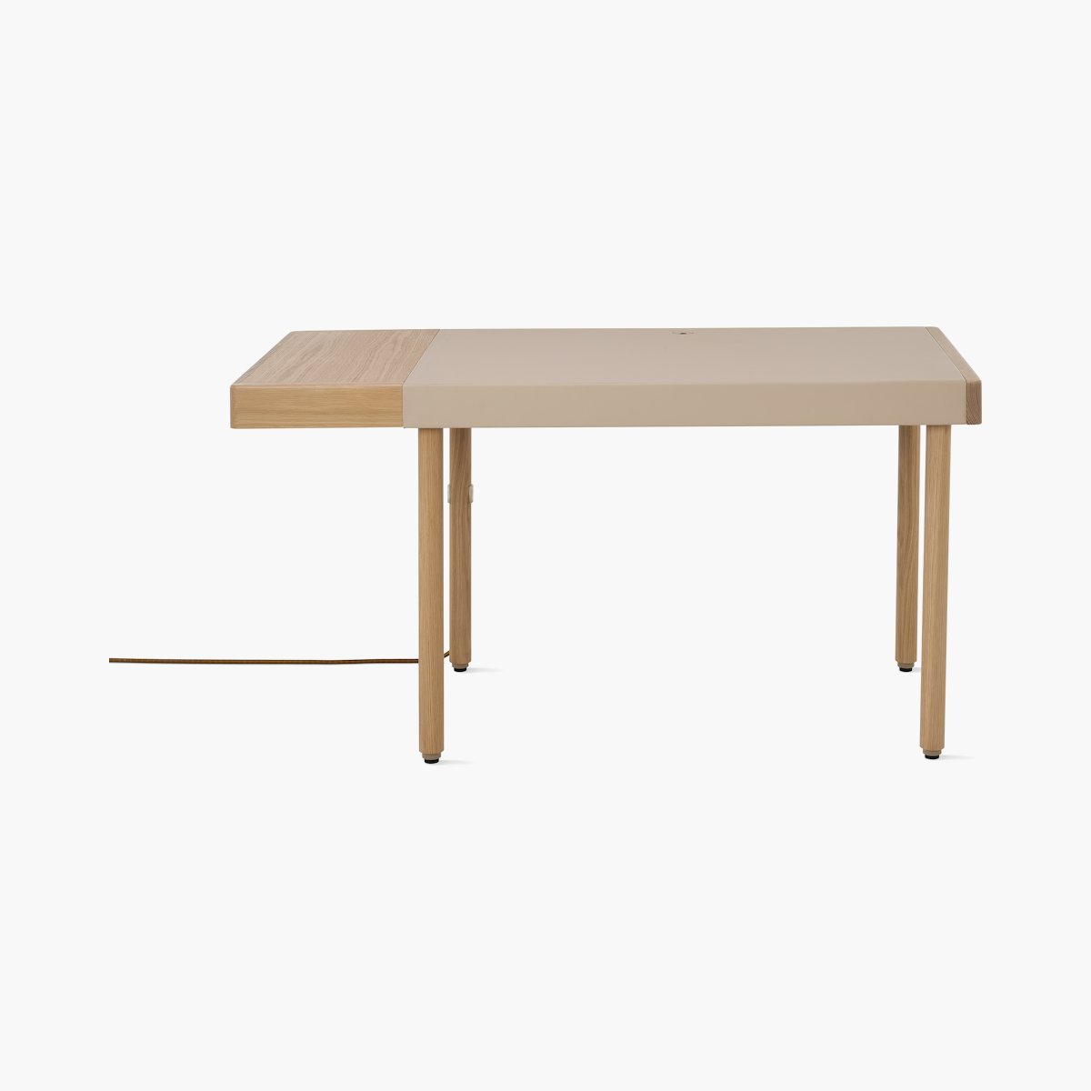 New Canaan Leatherwrap Sit-to-Stand Desk, Left Drawer